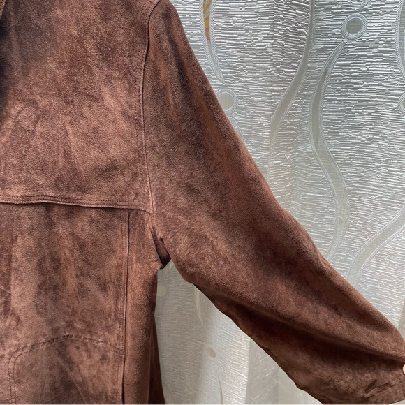 Bernardo Brown Suede Button-Front Jacket - Picture 5 of 13